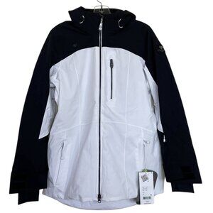 Obermeyer Jacket Womens Size 4 White‎ Black Ski Snow Snowboard Coat First Chair
